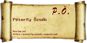 Péterfy Özséb névjegykártya