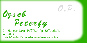 ozseb peterfy business card